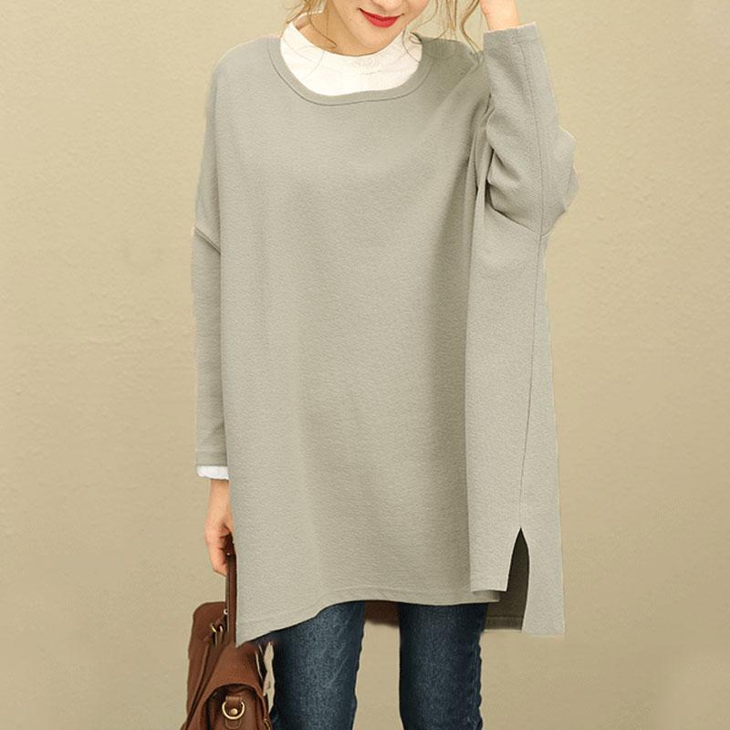 Fall Winter Retro Women Hedging Loose Long Sleeve Shirt