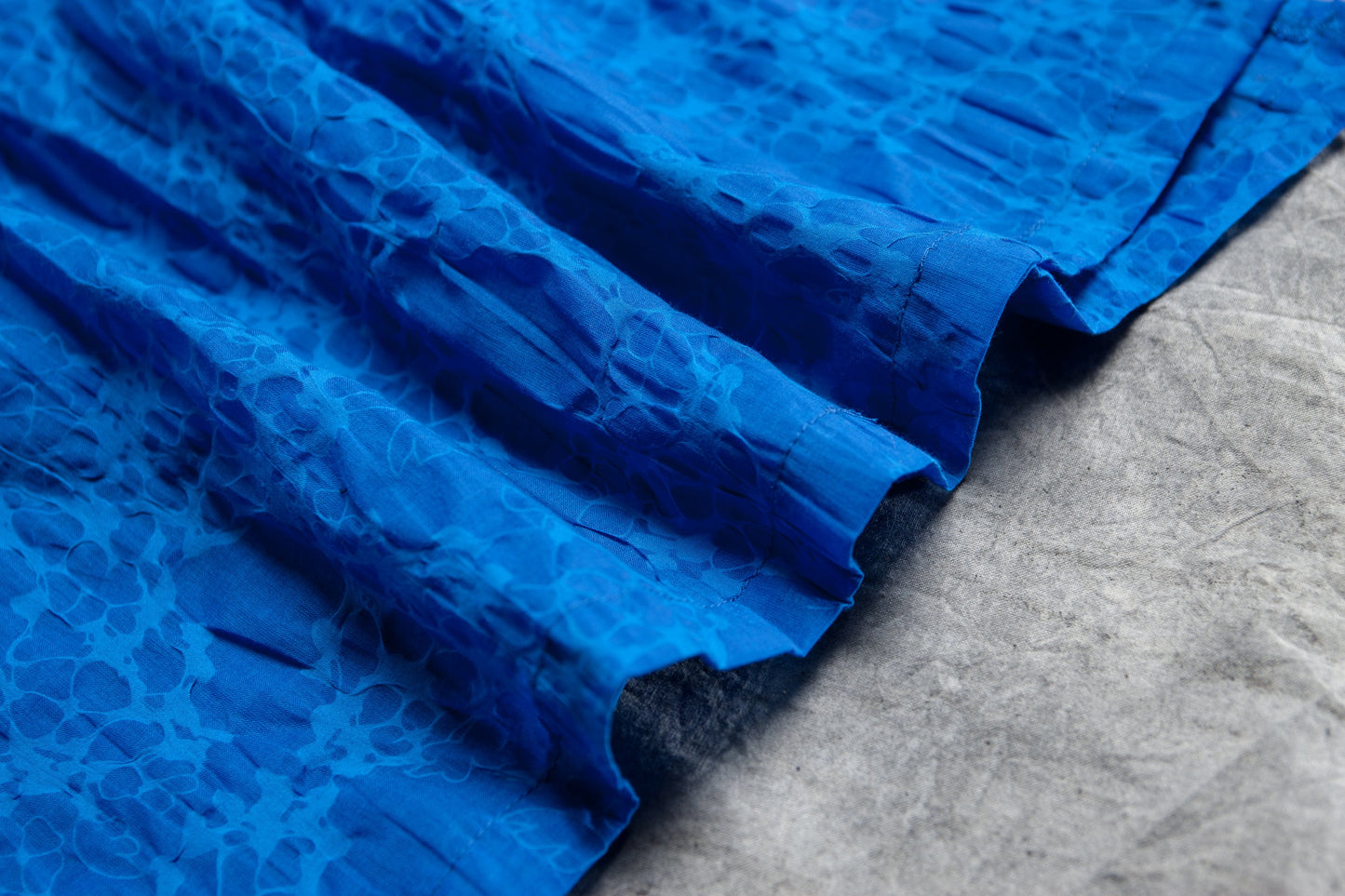 Loose Round Neck Short Sleeve Irregular Blue Dress