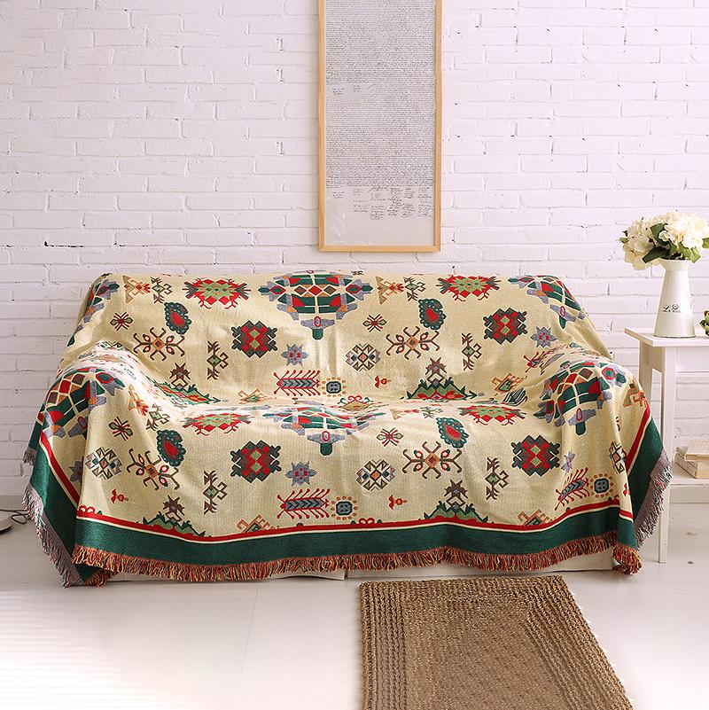Cotton Sofa Cover Geometry Bohemia Blanket