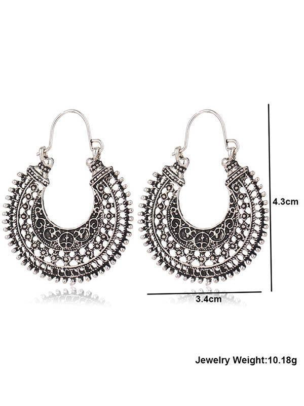 Retro Alloy U Basket Hollow Earrings