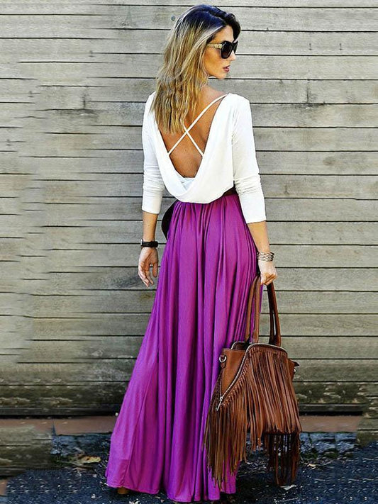 Simple Backless Maxi Dress