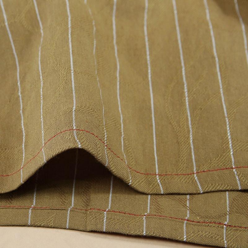 Stripe Women Loose Casual Short Sleeve Dark Coffee Dress