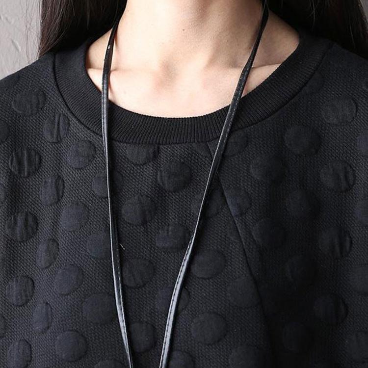 Polka Dot Stretch Cotton Long Sleeved Dress