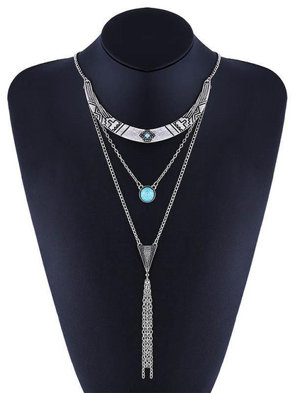 Bohemia Multilayer Turquoise Tassels Necklaces Accessories