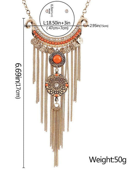 Bohemian  Pendant Tassels Exaggerate-style Necklaces Accessories