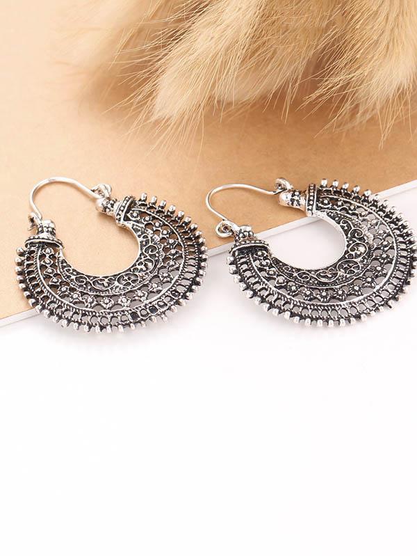 Retro Alloy U Basket Hollow Earrings
