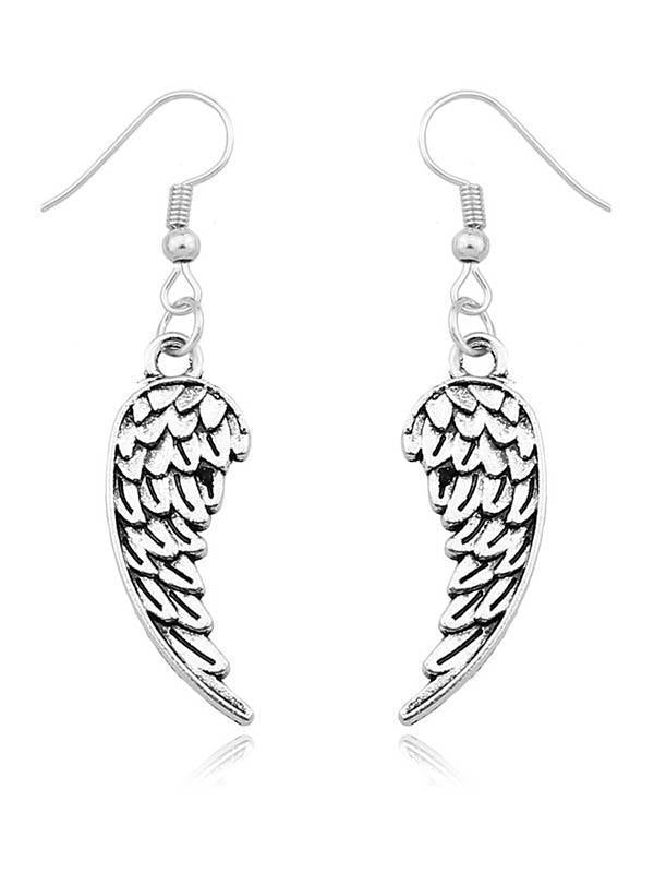 Personalized Retro Minimalist Angel Wings Pendant Earrings