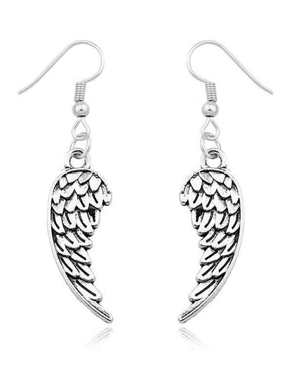 Personalized Retro Minimalist Angel Wings Pendant Earrings