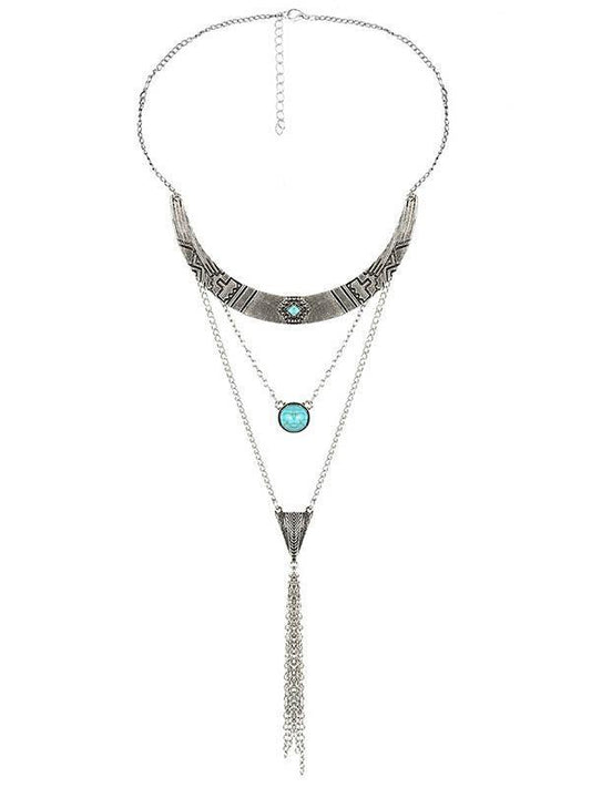 Bohemia Multilayer Turquoise Tassels Necklaces Accessories