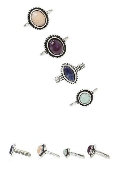 4PCS Silver&5PCS Gold Vintage Rings Accessories