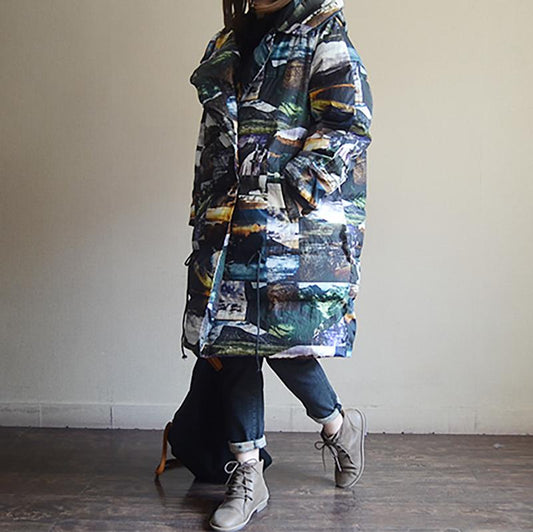 Hoodies Drawstring Casual Cartoon Print Coat