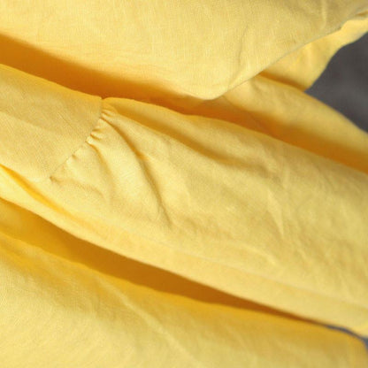 Women Loose Casual Linen Summer Yellow Shirt