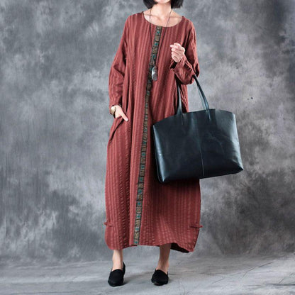 Autumn Loose Round Neck Long Sleeve-Dress For Women
