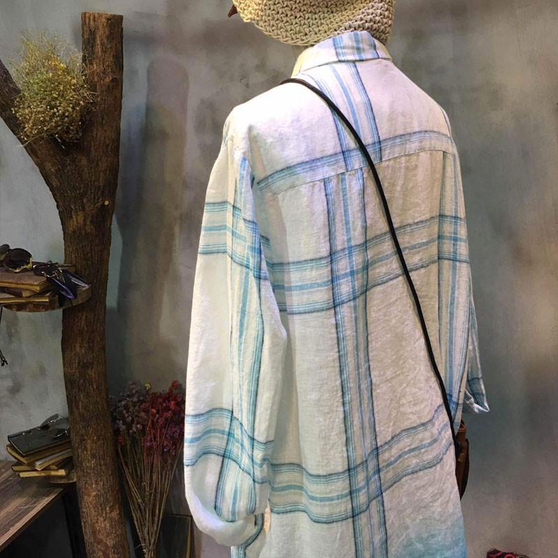 Gradient Linen Lattice Dress