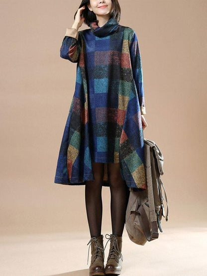 Women cotton loose autumn dress