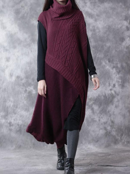 Red Wool Two Piece Sweater And Dress