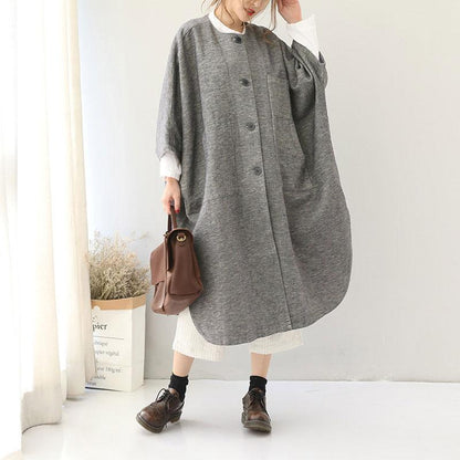 Autumn Winter Women Loose Shoulder Sleeve Overcoat