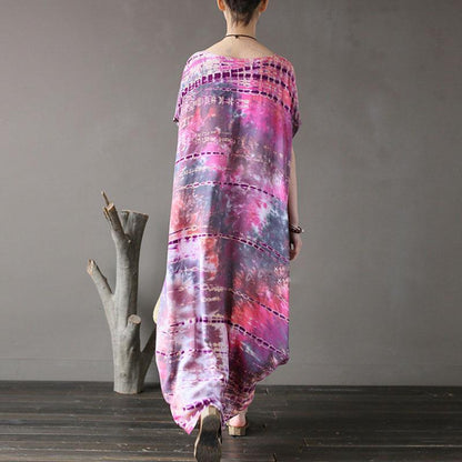 Ethnic Summer Round Neck Short Sleeve Printed Dress