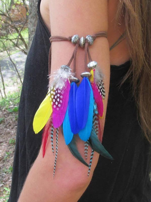 Indian Vintage Color Feather Arm Chain Accessories