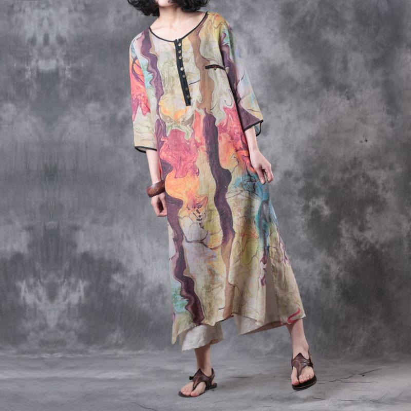 Women Summer Colorful Polyester Dress