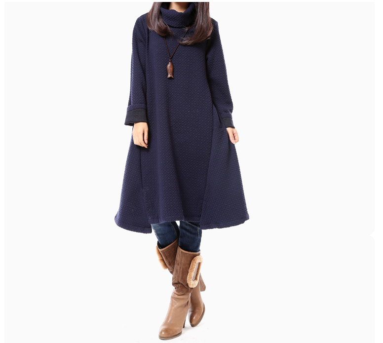 Women Long Sleeve Loose Fitting Winter Dress