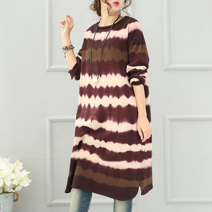 Women Casual Loose Cotton Knitting Sweater Dress