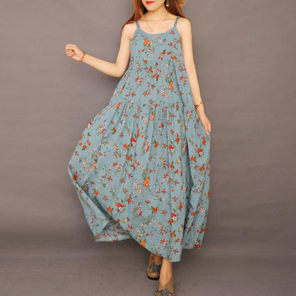 Summer Floral Printed Cool Suspender Dress