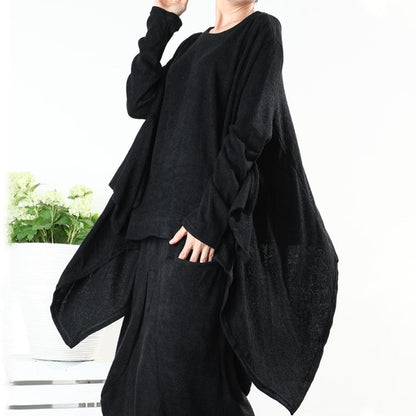Plus Size - Long Sleeve Loose And Irregular T-Shirt
