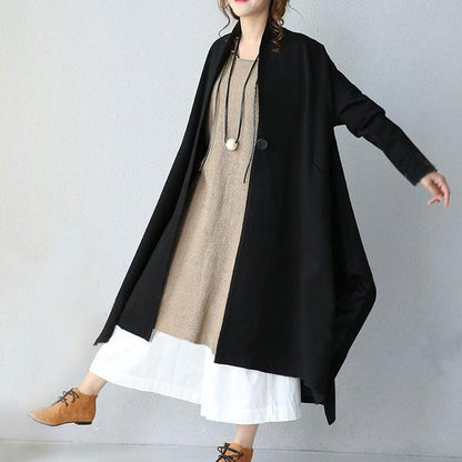 Black Stitching Loose Casual Coat