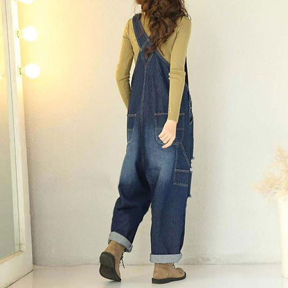 Autumn Casual Loose Cotton Jumpsuits pants