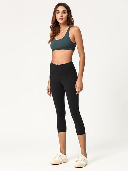 Lift Hip Solid Fitness Sports Seventh Leggings