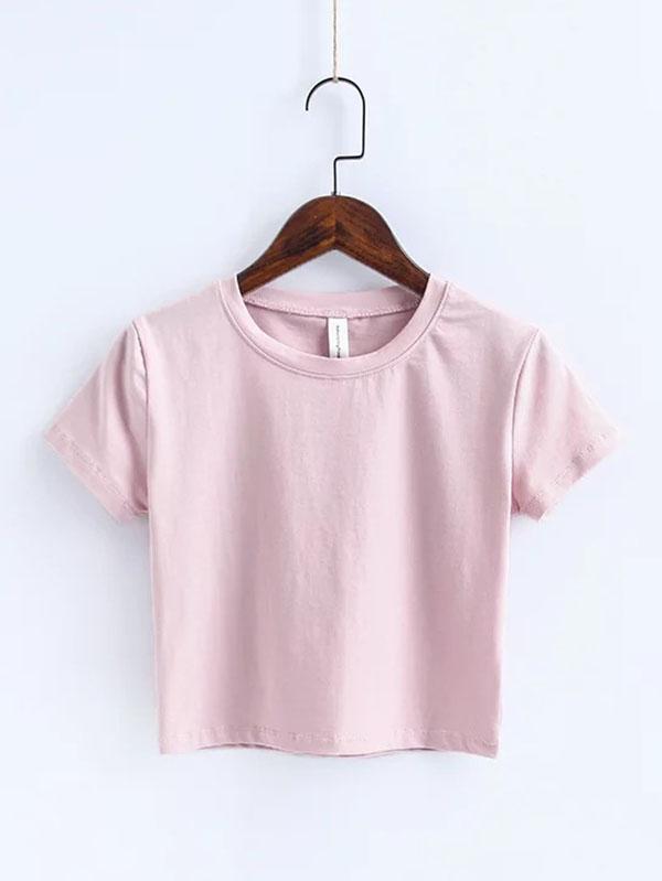 Casual Wrap Solid Sports T-Shirts Tops