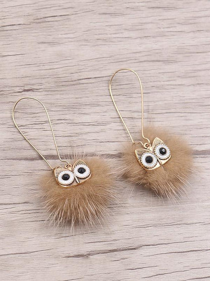 Cute 8 Colors Bohemia Owl Earrings