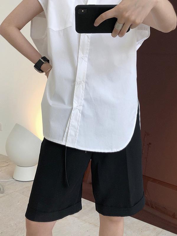 Original Solid Sleeveless Blouses&Shirts Tops