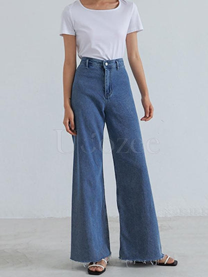 Casual Empire Column Wide Leg Jean Pants
