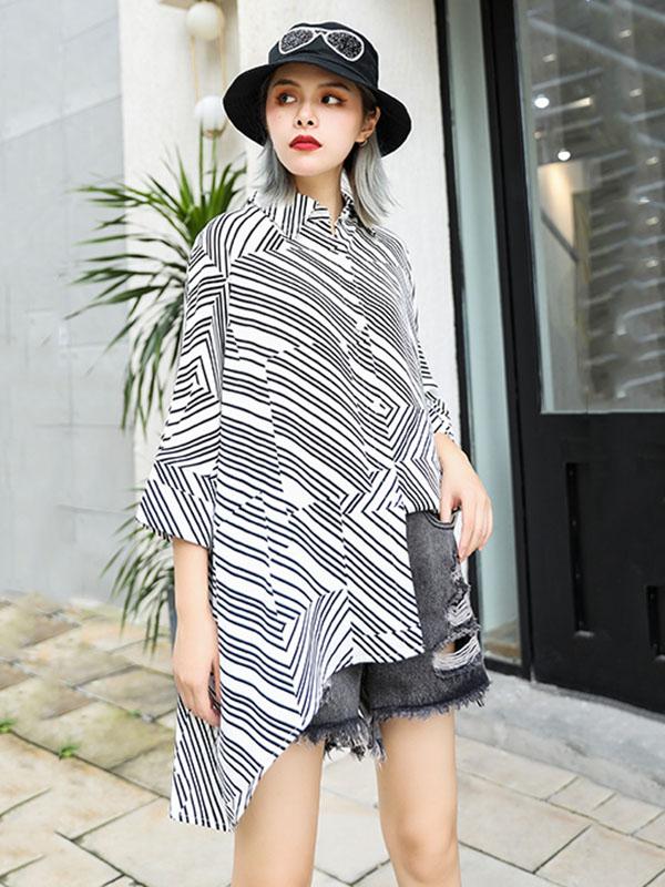 Backless Loose Asymmetric Blouse