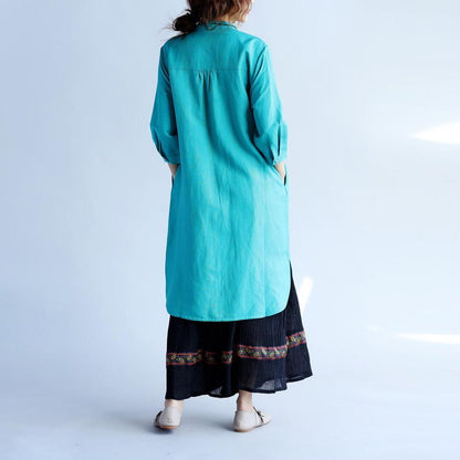 Embroidered Women Ethnic Green Shirt Dress