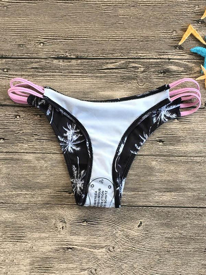 Bandeau Strapless Printed Bikini Swimsuit
