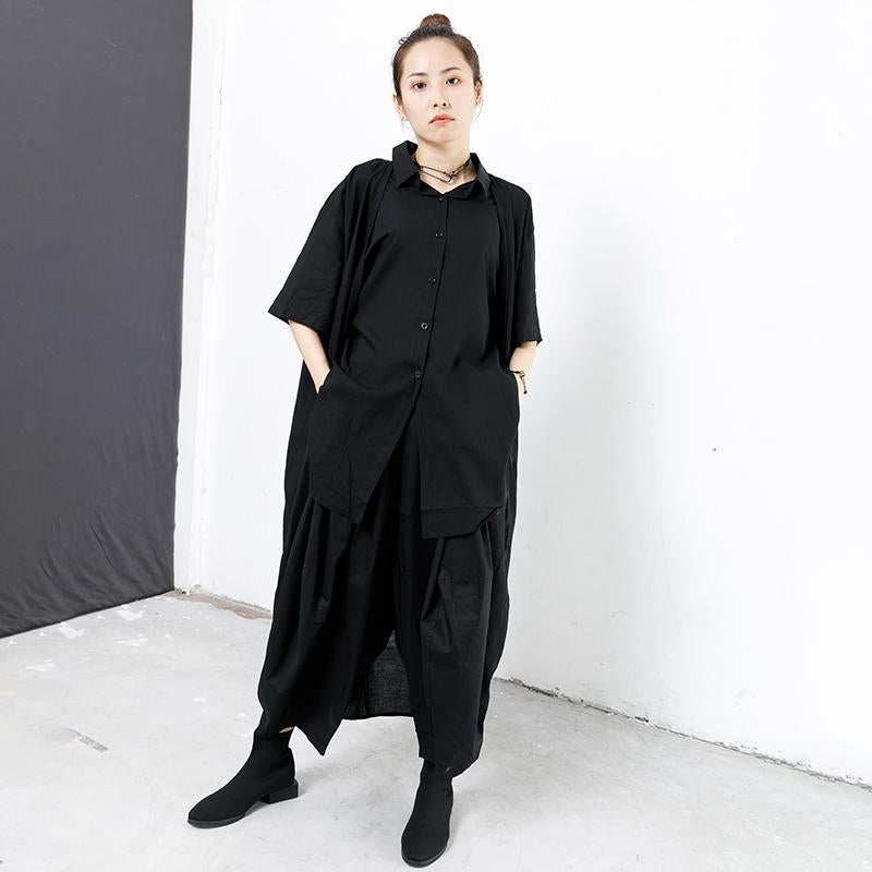 Double Layer Solid Color Personality Shirt