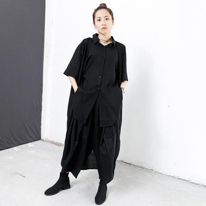 Double Layer Solid Color Personality Shirt