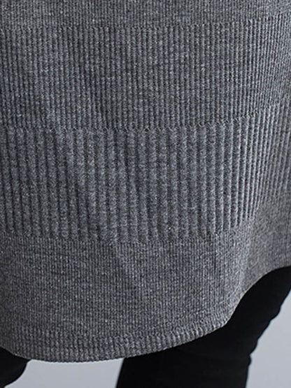 Urban Solid Color Half Sleeves High-Neck Knitting Midi Dress