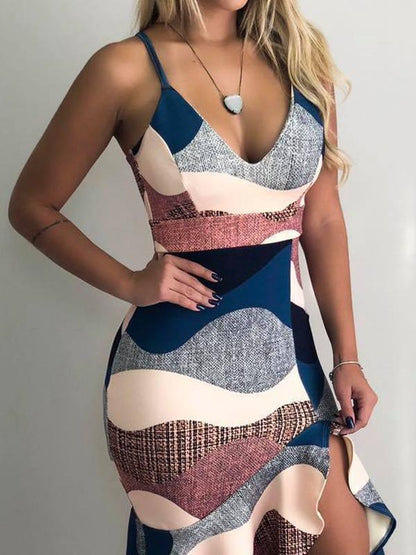 Simple Floral Printed Midi Dress