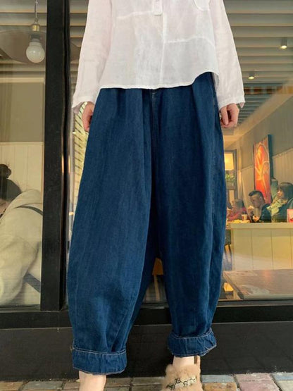 Loose Wide-leg Jean Harem Pants
