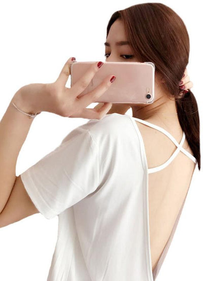 Leisure Solid V-Back Dress Pajama