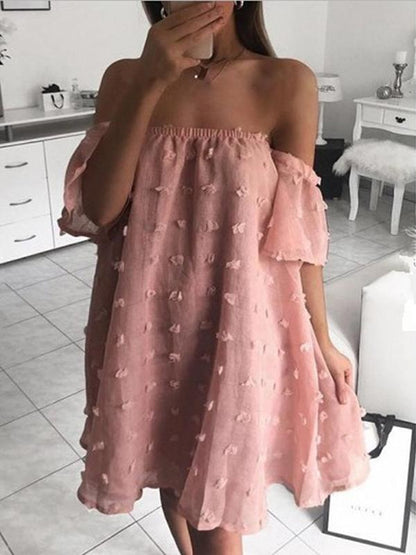 2 Colors Off-the-shoulder Mini Dress