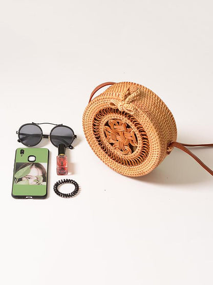 Hollow Rattan Knitting Bowknot Bohemia Bag
