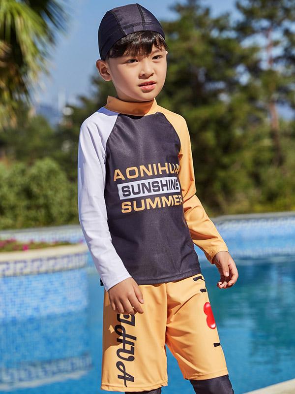 AONIHUA Orange Little Boy Swimwear