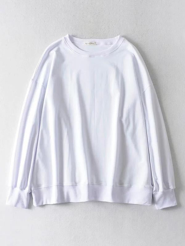 Fashion Casual Loose Solid Sweat Shirts