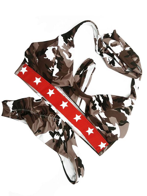 Camouflage Pattern Triangle Bikinis Swimwear