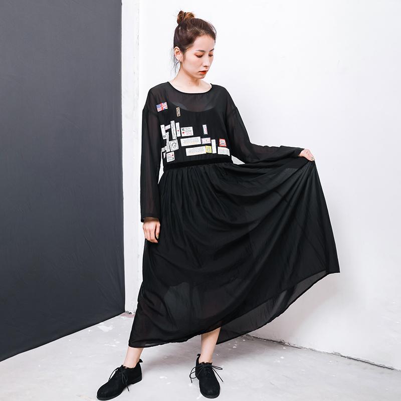 Appliques Fahion Casual Dress With Lining